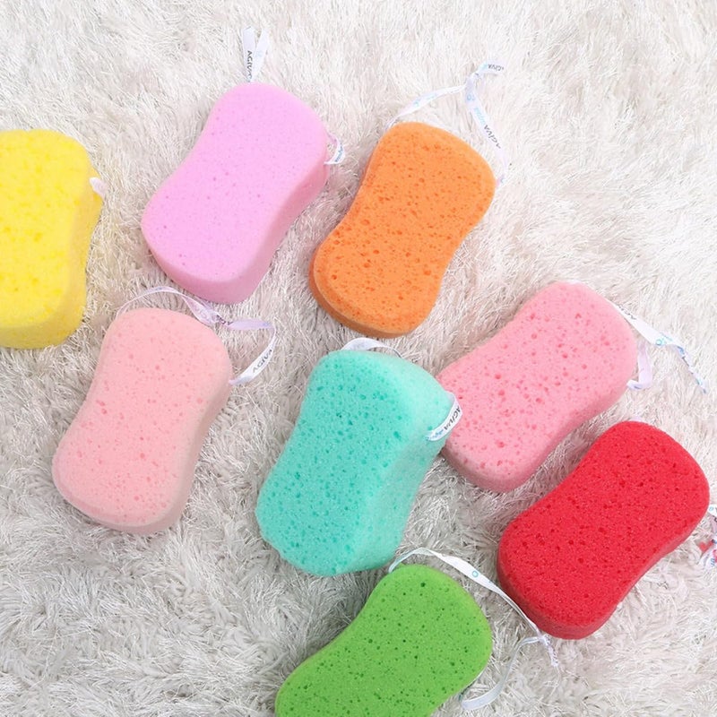 5pcs Bath Sponges Body Scrubber Deep Exfoliating Shower Sponge with Hanging Rope Mixed Colors for Home Bathing and Personal Care Style Color - Image 5