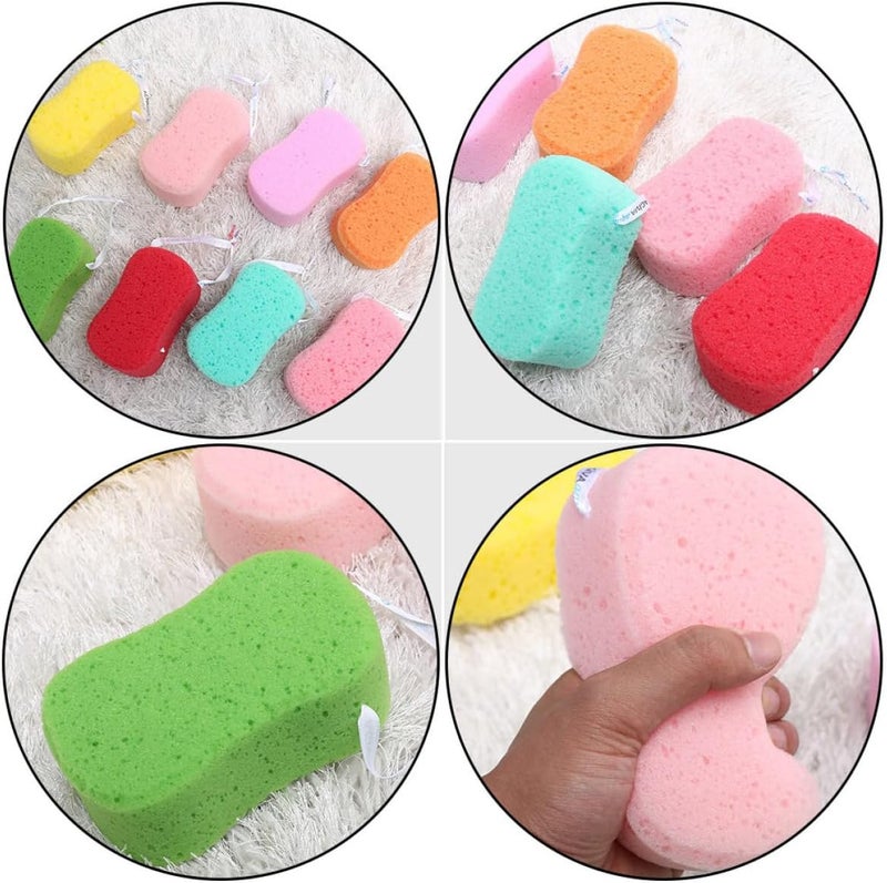 5pcs Bath Sponges Body Scrubber Deep Exfoliating Shower Sponge with Hanging Rope Mixed Colors for Home Bathing and Personal Care Style Color - Image 3