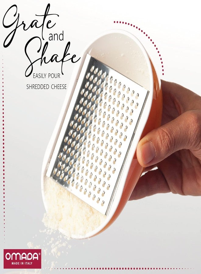 أومادا مبشرة جبن صغيرة فريدة من نوعها من أومادا: مع وعاء تخزين وغطاء مقبب - غلاف أكريليك مع مبشرة من الفولاذ المقاوم للصدأ - آمنة للغسل في غسالة الأطباق وخالية من مادة BPA - Image 3