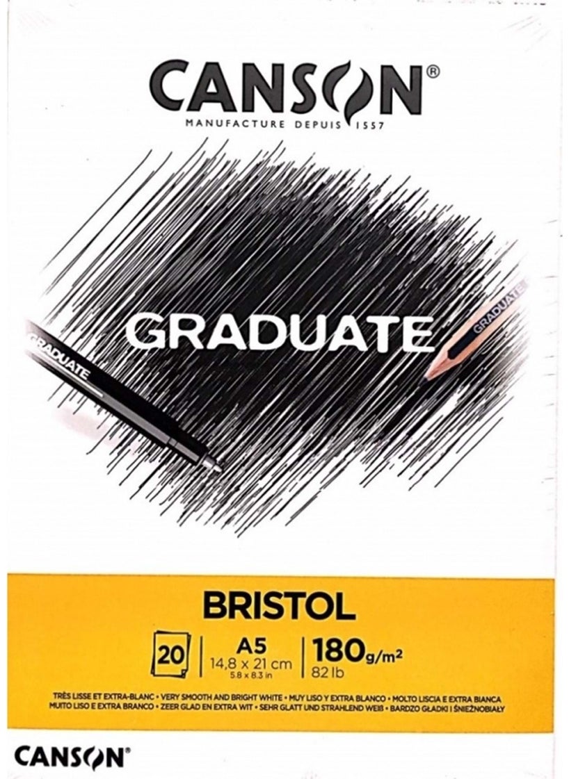 CANSON - Gradute Bristol A5 180GR 20 Sheets - Image 1