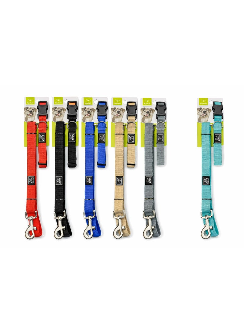 Nunbell Large Dog Leash and Collar Set, 120 cm Leash Length, 2.0 cm Width, Adjustable Collar 24-36 cm, Available in Multiple Colors