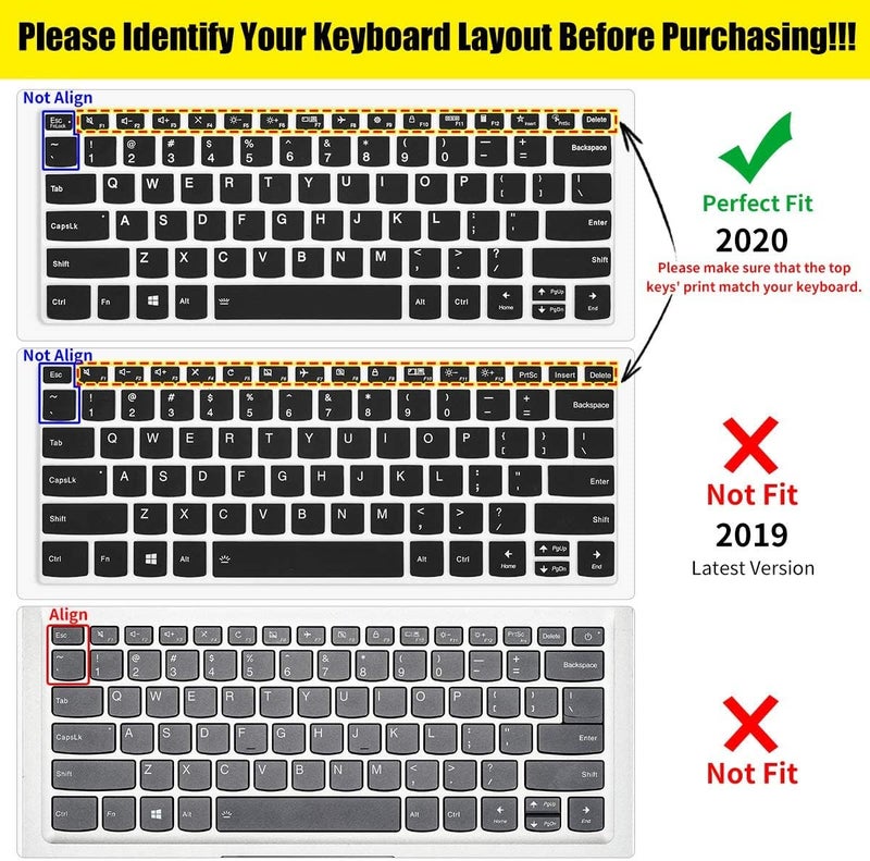 RAYA Silicone Keyboard Cover for Lenovo ideapad Slim3 & Slim5 14inch Laptops | Keyboard Cover for Lenovo IdeaPad Flex 5 & Yoga 7i 2-in-1 / Yoga Slim 6i Laptops (Black) - Image 2