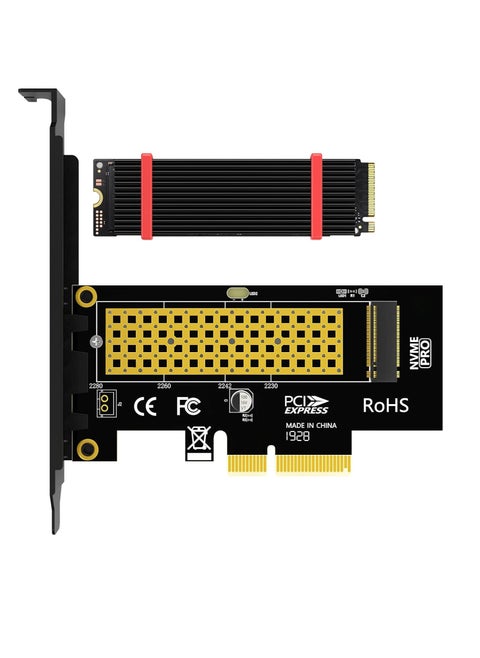 M.2 NVMe SSD to PCIe 4.0 Adapter Card with Heatsink