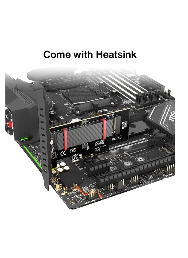 Generic - M.2 NVMe SSD to PCIe 4.0 Adapter Card with Heatsink - Image 1