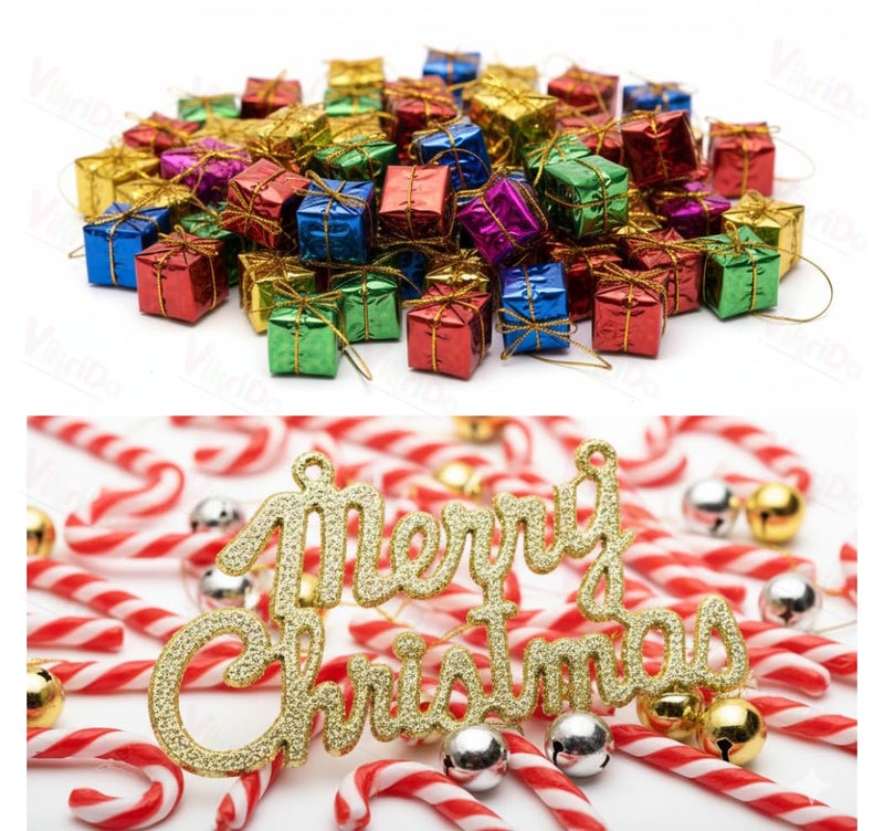 VikriDA Christmas Tree Decoration Ornaments Combo 48-Pcs - Hanging Accessories Set for Xmas Tree, Home Décor & Holiday Decoration - Image 2