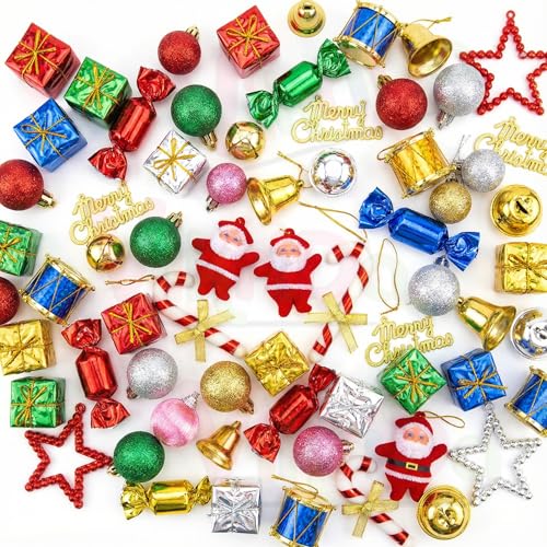 VikriDA Christmas Tree Decoration Ornaments Combo 48-Pcs - Hanging Accessories Set for Xmas Tree, Home Décor & Holiday Decoration - Image 1