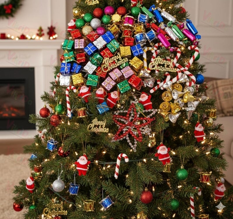 VikriDA Christmas Tree Decoration Ornaments Combo 48-Pcs - Hanging Accessories Set for Xmas Tree, Home Décor & Holiday Decoration - Image 5