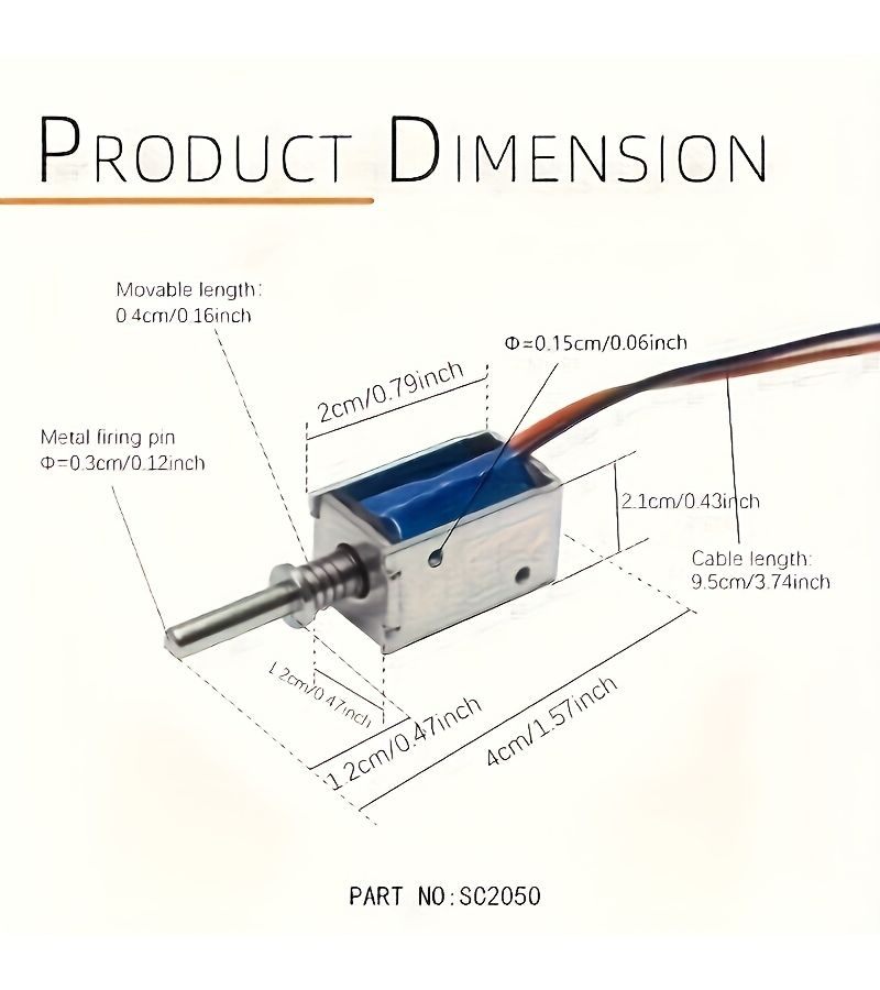 2 قطعة كهرومغناطيسي إطار دفع وسحب DC12V موديل SC2050 دائري مشغل عند التيار، مفتوح عند فصل التيار، قطع إنتاج أوتوماتيكية للتحكم في الصمامات، استشعار تحديد الموضع، نظام التحكم في الأبواب، الذراع الميكانيكي، خزانة التوصيل. - Image 1