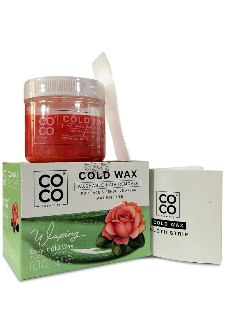 Coco Cold Wax Washable Hair Remover For Face & Sensitive Areas Valentine 250g - Image 3
