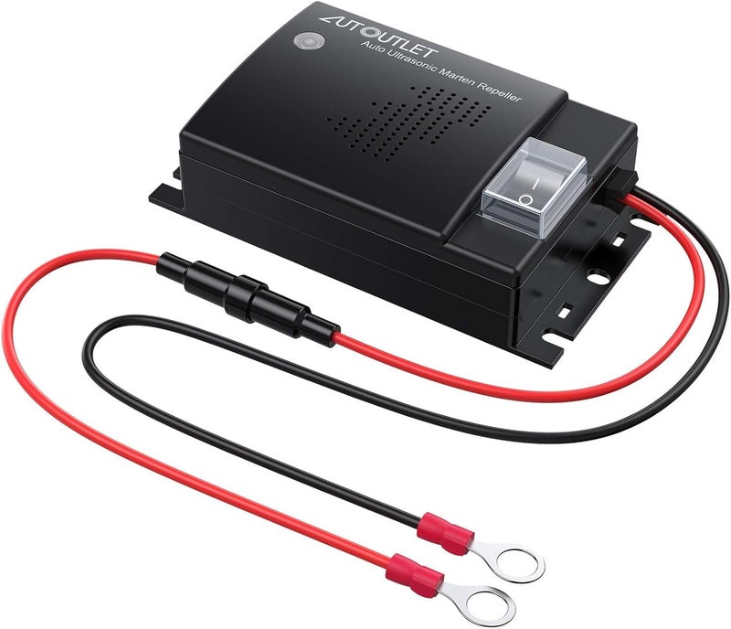 AUTOUTLET Marderschreck Car, Ultrasonic Tones Marten Defense Marten Protection Vehicle Accessories, Connection to 12V Car Battery, with Work Indicator Lights, Updated Version Extension Line 50cm New - Image 1