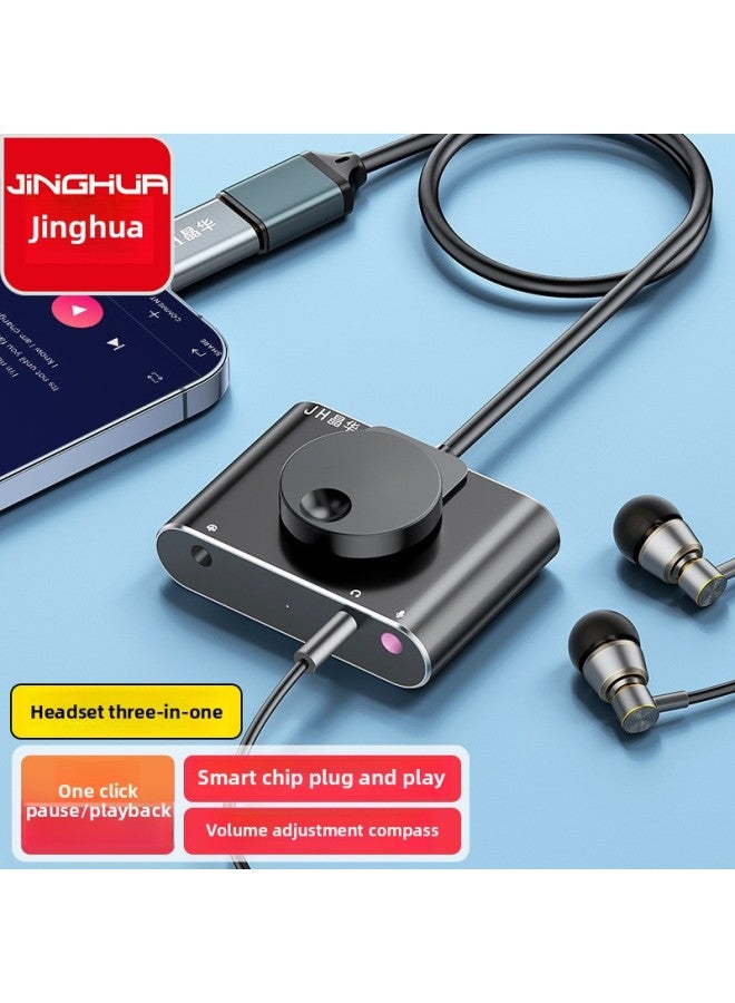 Jinghua USB بطاقة صوت خارجية 3.5 ملم سماعة رأس PS4 صوت كمبيوتر مكتبي كمبيوتر محمول محول صوت بدون محرك - عدد الواجهات: بطاقة صوت خارجية USB إصدار مزدوج بدون خطوات أسود - Image 2
