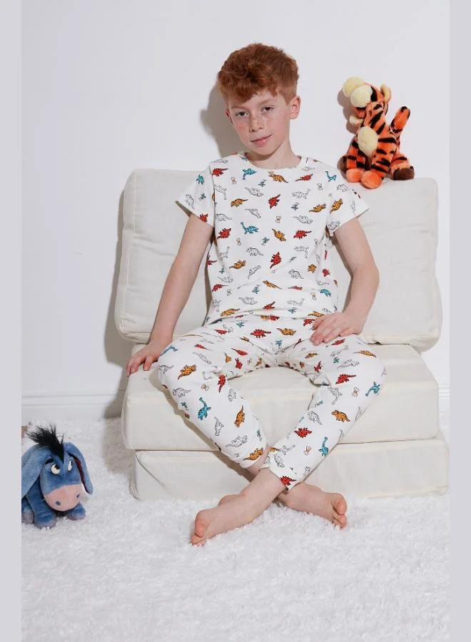 Lela Lela Patterned 100% Cotton Crew Neck Pajama Set Boy's PAJAMAS SET 6651001