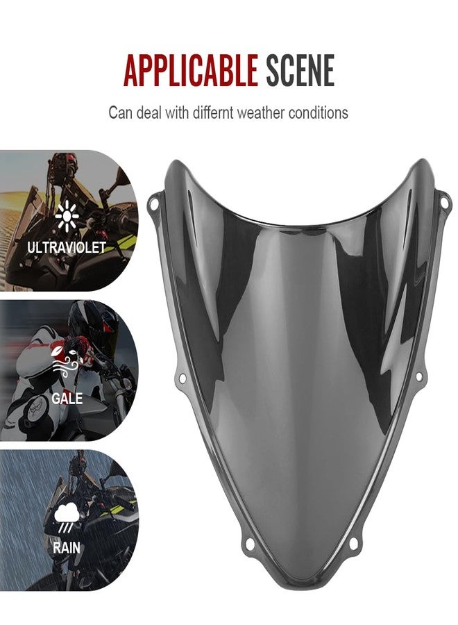 GZYF طقم زجاج أمامي بلون دخاني من GZYF متوافق مع سوزوكي GSXR 600 و750 موديلات 2006 و2007 (K6 أسود) - Image 3