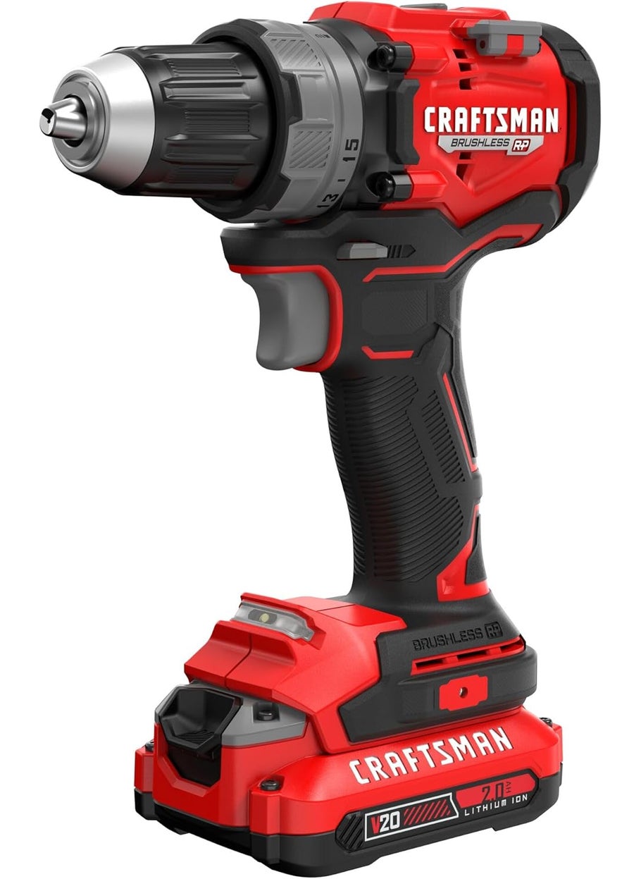 CRAFTSMAN CRAFTSMAN V20 12 Inch DrillDriver Kit with 2 Batteries and Charger CMCD725D2  - Image 1
