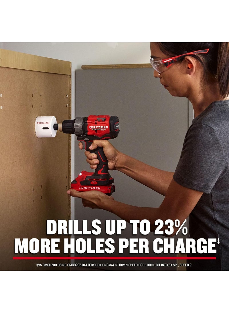 CRAFTSMAN CRAFTSMAN V20 12 Inch DrillDriver Kit with 2 Batteries and Charger CMCD725D2  - Image 4