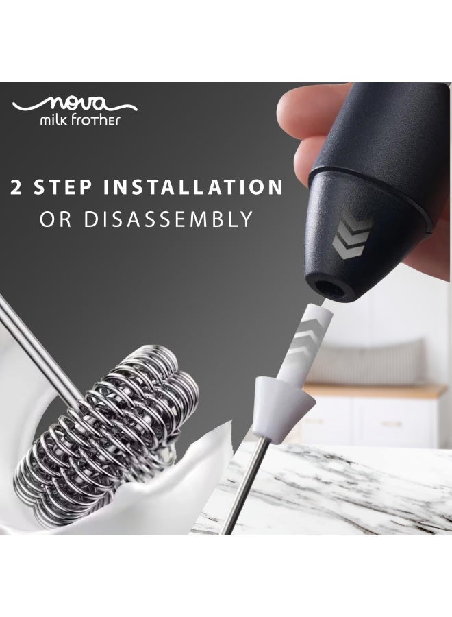 Nova Rechargeable Milk Frother & Coffee Whisker with Dual Spring Tech Free Coffee Frothing Recipe Book (Frother) - Image 3