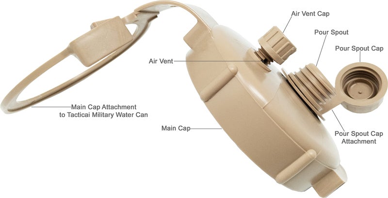Tacticai Tacticai Replacement Cap, Tan (2 Color Selection), for U.S Issued 5-Gallon (20-Liter) Military Water Cans, BPA Free  - Image 2