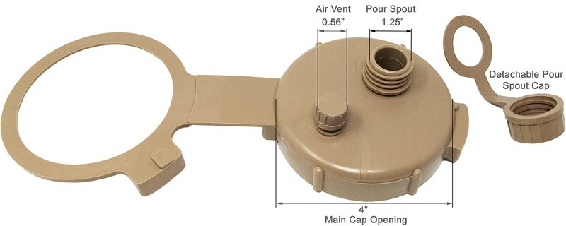 Tacticai Tacticai Replacement Cap, Tan (2 Color Selection), for U.S Issued 5-Gallon (20-Liter) Military Water Cans, BPA Free  - Image 3