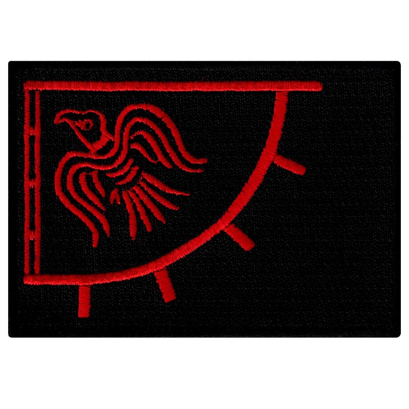 Cypress Collectibles Embroidered Patches Raven Banner Red Viking Flag Embroidered Patch Ironon Norway Historic Emblem