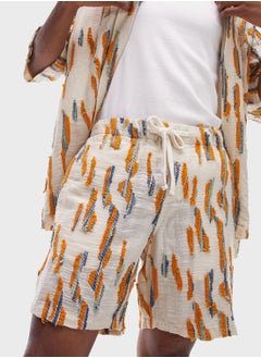 TOPMAN Drawstring Printed Shorts  - Image 1