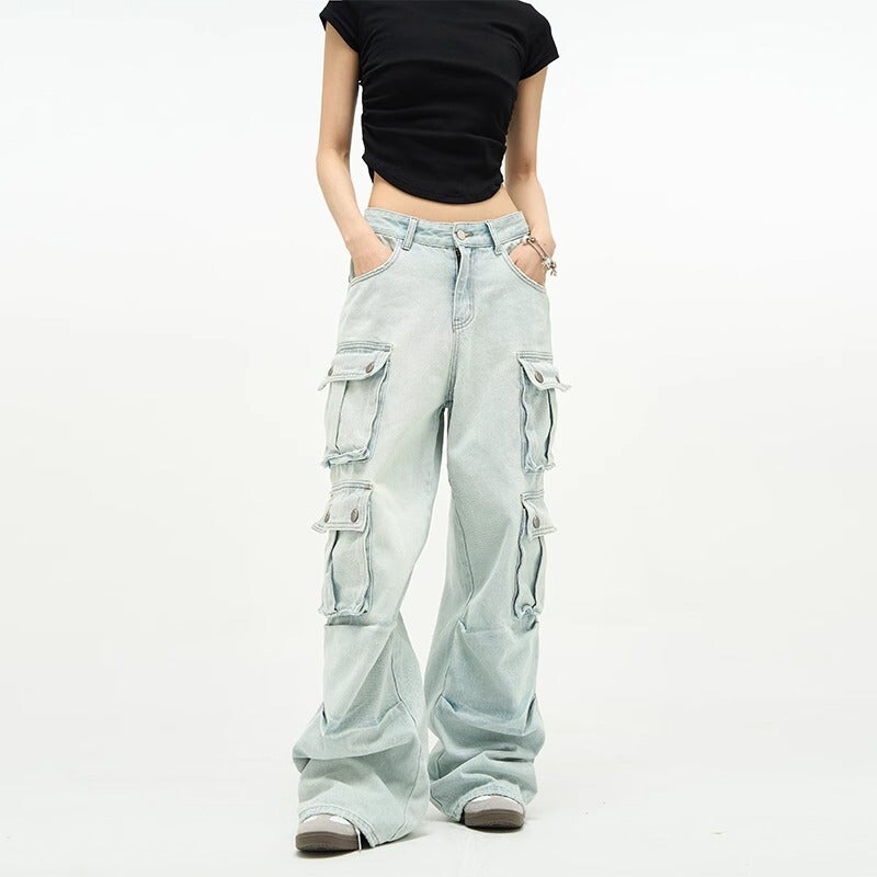Unisex Classic Denim Jeans Loose Fit Daily Outdoor Wear - Image 3