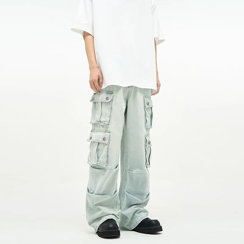 Unisex Classic Denim Jeans Loose Fit Daily Outdoor Wear - Image 4