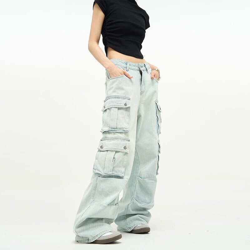 Unisex Classic Denim Jeans Loose Fit Daily Outdoor Wear - Image 2
