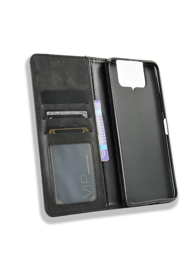 اس-توب جراب جلدي بتصميم حصان مجنون بتصميم مشبك مغناطيسي لهاتف Asus Zenfone 7 ZS670KS/Zenfone 7 Pro ZS671KS، قابل للطي أفقيًا، مع حامل وفتحات للبطاقات وإطار للصور - Image 4