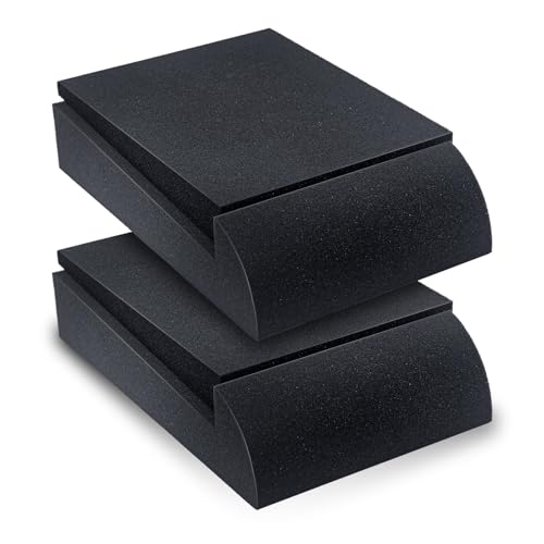 Liquid Stands Studio Monitor Sound Isolation Pads for Speakers 3"-4.5" High-Density Speaker Foam Pads That Prevents Vibrations Angled Speaker Riser - Acoustic Speaker Isolation Pad for Floor, Desktop - Image 1