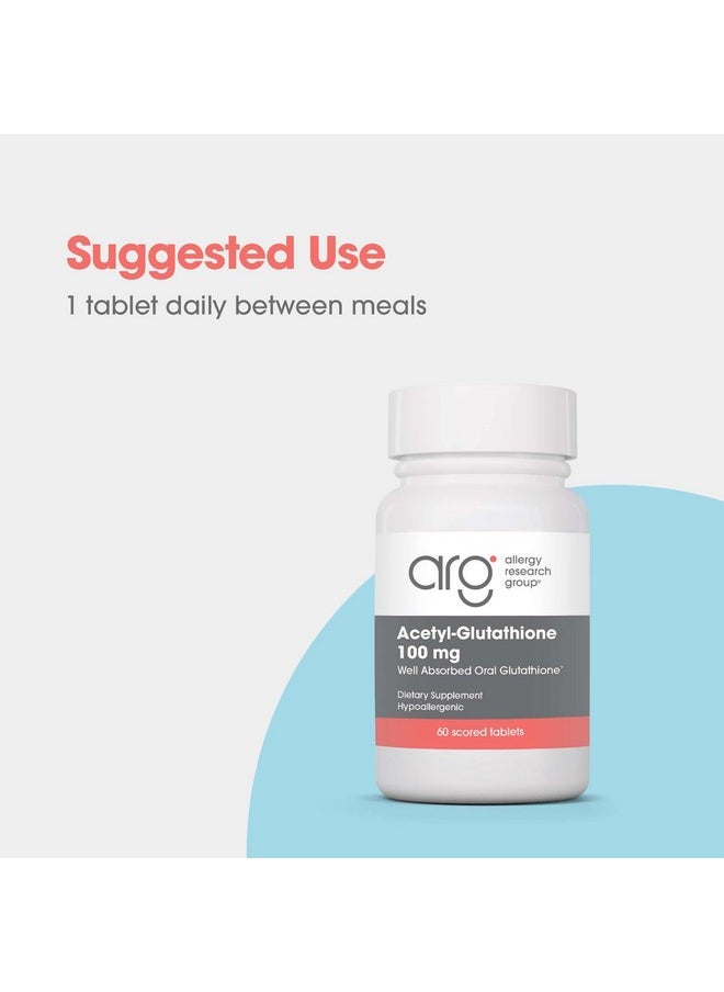 Allergy Research Group - Allergy Research Group Acetyl-Glutathione - S-Acetyl-L-Glutathione, Well Absorbed, Oral Glutathione, Immune Support, 100 mg Supplement, Hypoallergenic, Scored Tablets - 60 Count - Image 1