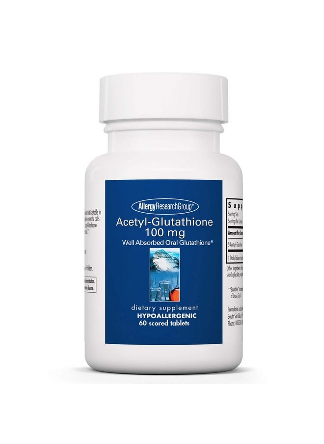 Allergy Research Group - Allergy Research Group Acetyl-Glutathione - S-Acetyl-L-Glutathione, Well Absorbed, Oral Glutathione, Immune Support, 100 mg Supplement, Hypoallergenic, Scored Tablets - 60 Count - Image 1