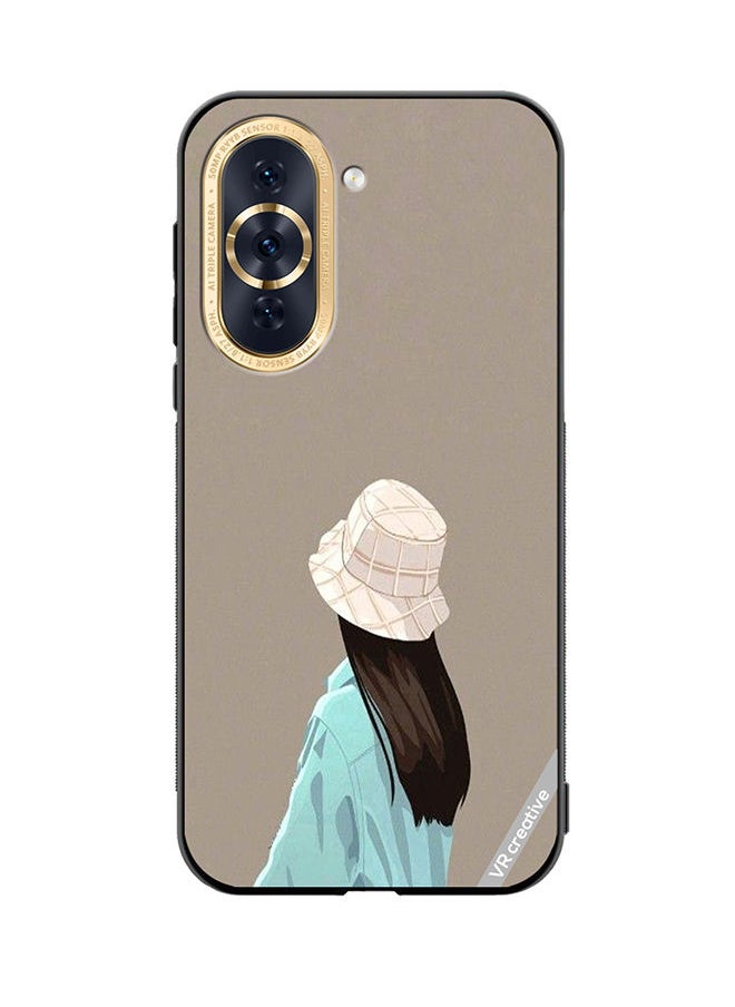 VR CREATIVE - Protective Case Cover For Huawei Nova 10 Pro Brown Hat Girl Design Multicolour - Image 1
