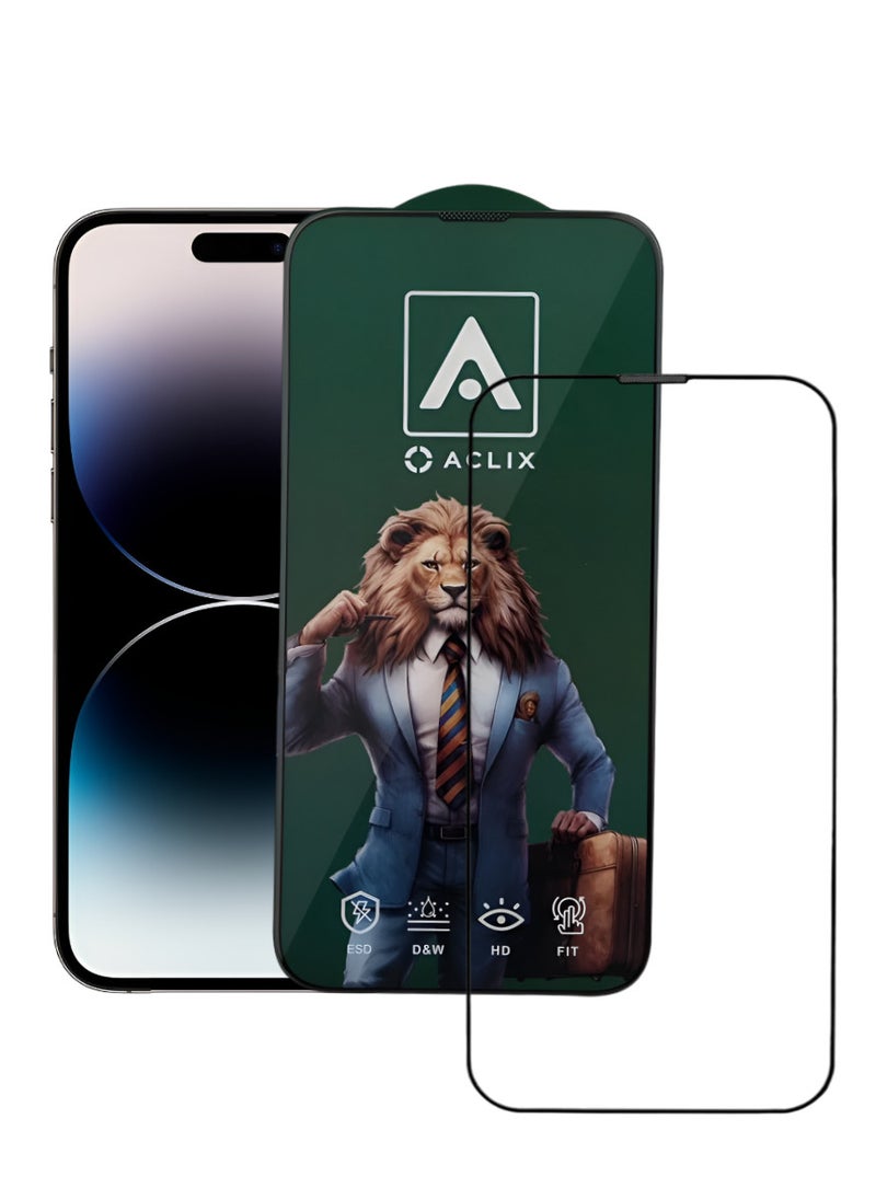 ACLIX Antistatic ESD Dustproof Premium Quality High Definition Tempered Glass Screen Protector Designed For  iPhone 14 Pro Max - Image 1