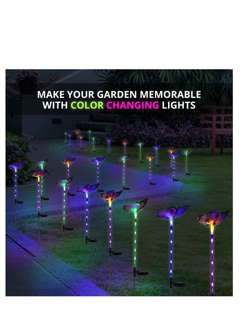 SYOSI Solar Garden Lights Butterfly Solar Garden Stakes Optic Light Weather Resistant Color-changing Led Butterfly Toppers Butterfly Garden Decor For Garden Patio Yard Lawn Walkway Decoration  - Image 2