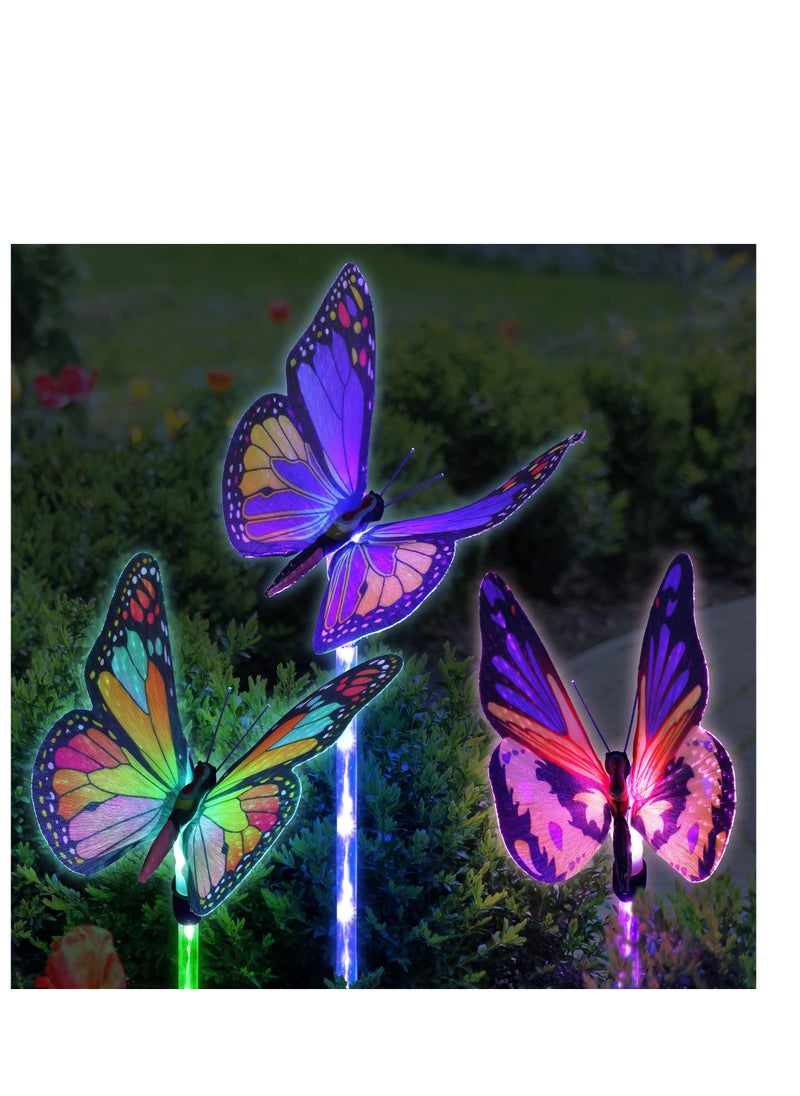 SYOSI Solar Garden Lights Butterfly Solar Garden Stakes Optic Light Weather Resistant Color-changing Led Butterfly Toppers Butterfly Garden Decor For Garden Patio Yard Lawn Walkway Decoration  - Image 1