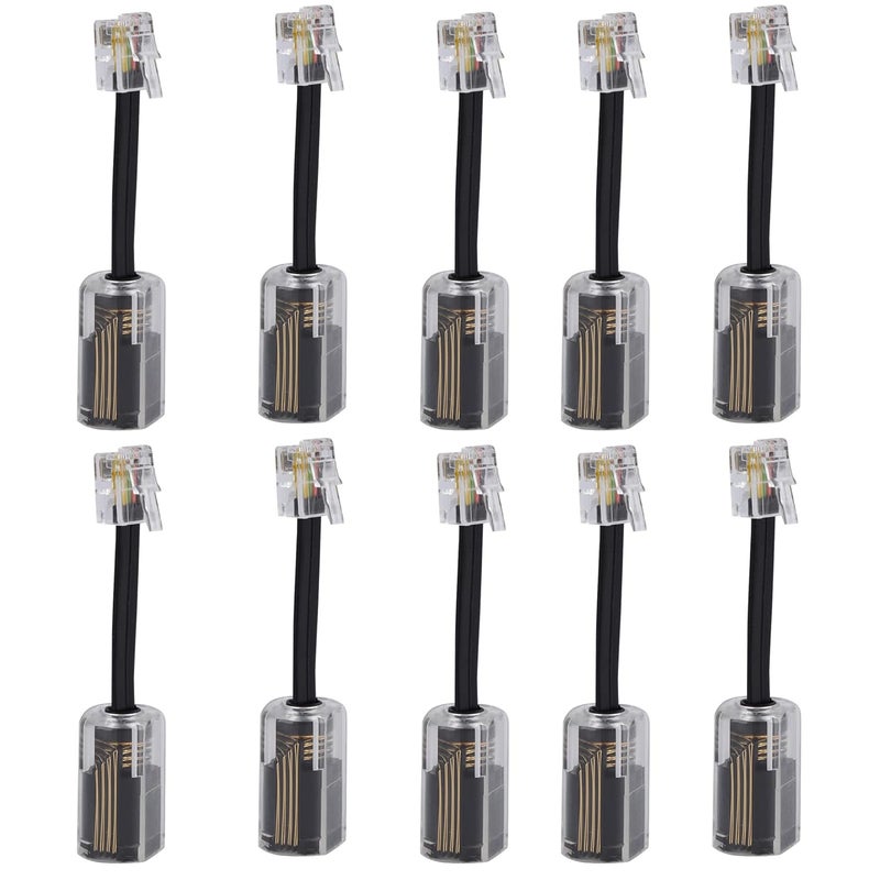 Ubramac Telephone Cord Detangler, Anti-Tangle Telephone Handset Cable 360 Degree Rotating Landline Swivel Cord Untangler Black (10) - Image 1