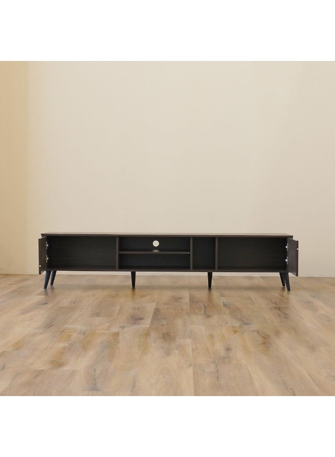 DANUBE HOME Como Large Tv Cabinet Upto 80 Inches Entertainment Wall Tv Unit Wooden Tv Rack Stand Media Console Table For Living Room L 200x40x44.5 Cm Walnut - Image 4
