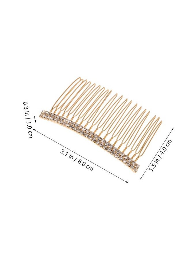 Beaupretty - 4pcs Hair Accessory Silver Headpieces with Gold Rhinestone Tiara, Barrettes, and Hairpin for Bride - Image 1
