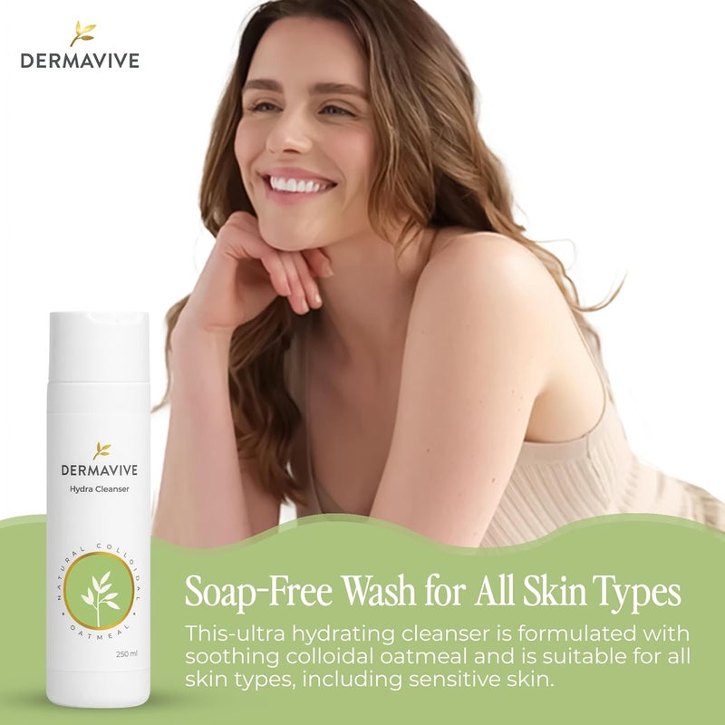 Dermavive منظف ديرمافيف هيدرا غير مهيج للوجه والبشرة متوازن الحموضة يلين ويرطب البشرة الحساسة 250 مل - Image 5