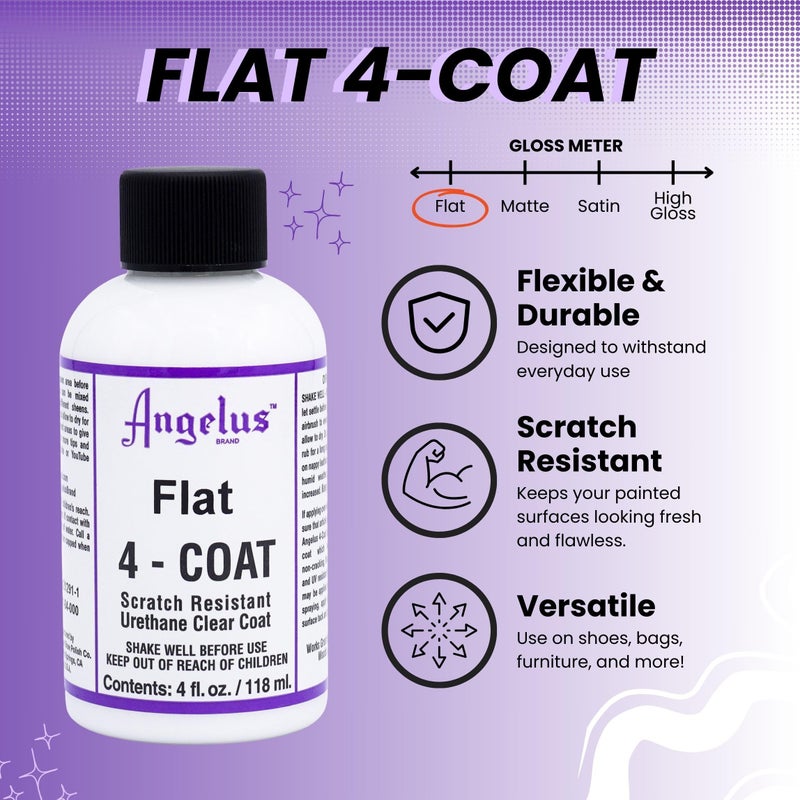 Angelus Flat 4-Coat Scratch-Resistant Leather Sealer â€“ Durable, Flexible, Clear Coat Protection for Leather Shoes, Bags, Jackets & More - Flat Finish - 4 fl oz - Image 2