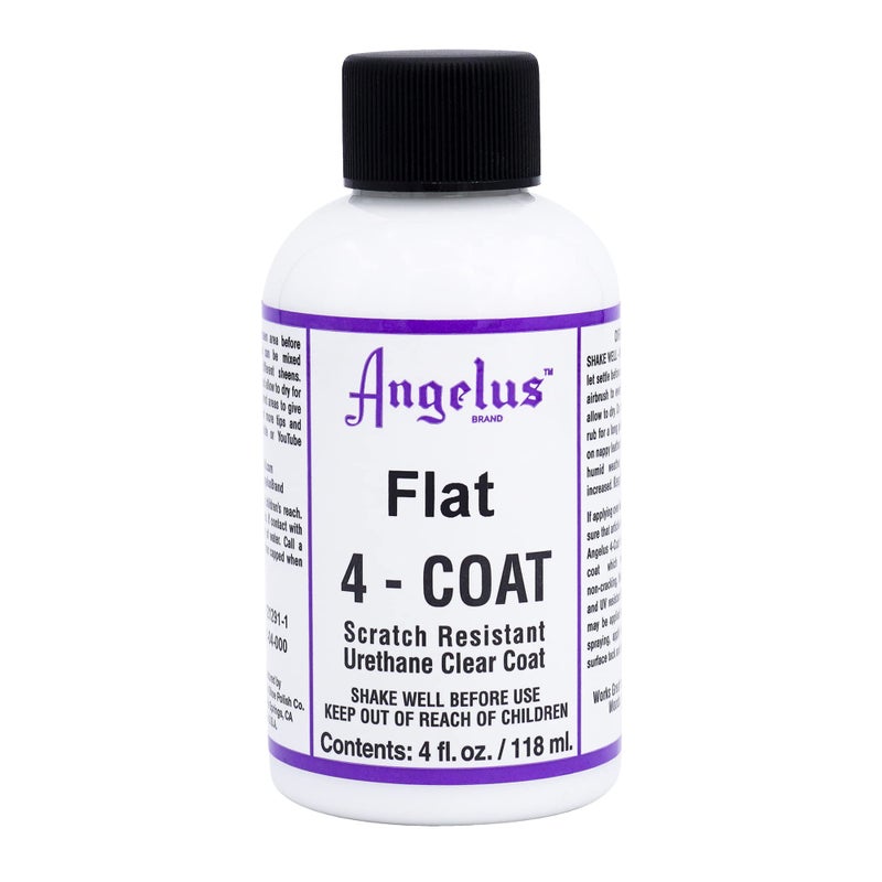 Angelus Flat 4-Coat Scratch-Resistant Leather Sealer â€“ Durable, Flexible, Clear Coat Protection for Leather Shoes, Bags, Jackets & More - Flat Finish - 4 fl oz - Image 1