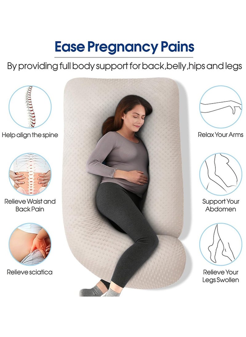 LEOKOR Maternity Pillow, U Shaped Pregnancy Pillow Crystal Velvet with Removable Cover Full Body Pillow Support for Back, Hips, Legs, Belly  - Image 2