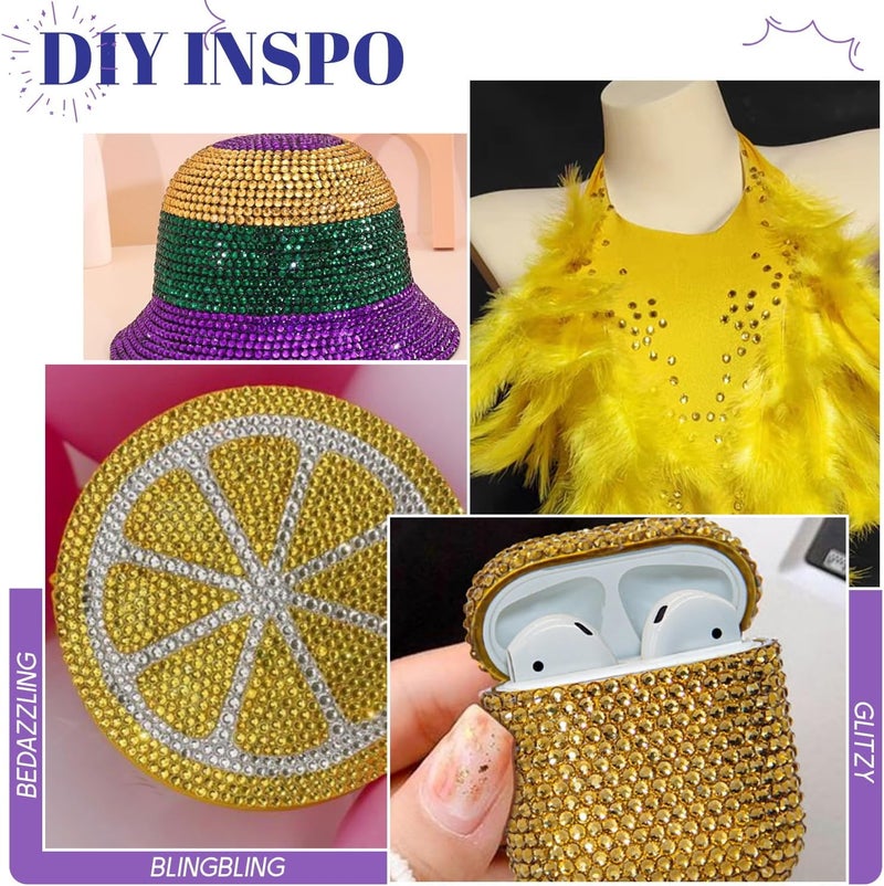 TINKRSTUFF 6800Pcs Hotfix Rhinestones for Clothing, Topaz 2-5mm Mixed Sizes Iron On Flatback Glass Gems, Bedazzling Crystals Rhinestones for Crafting Hats Shoes Fabric Decor Nail Art - Image 5