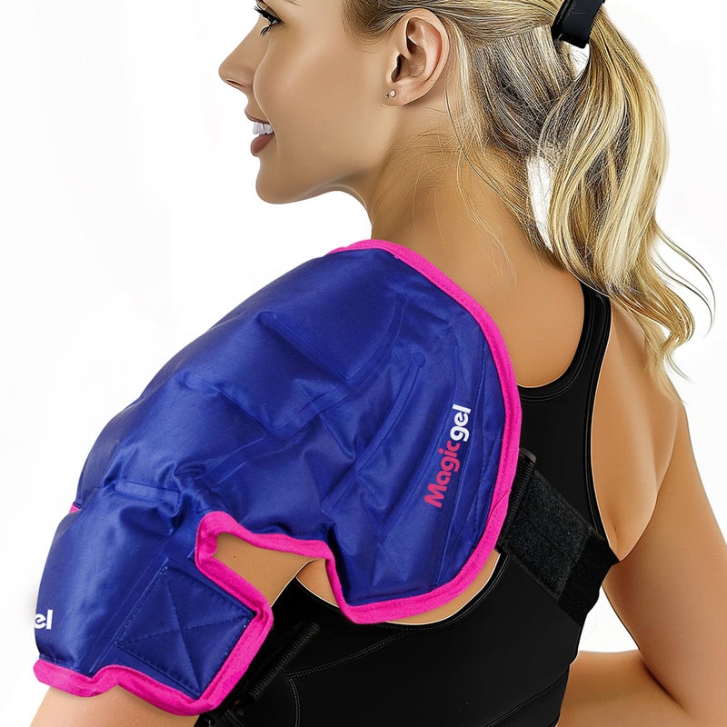 Magic Gel Neck Ice Pack Reusable Cold Wrap for Neck Shoulders and Back Soft and Flexible Freezer Pack for Icing Neck Shoulder Upper Body Muscles Stays Cool for 25 Minutes