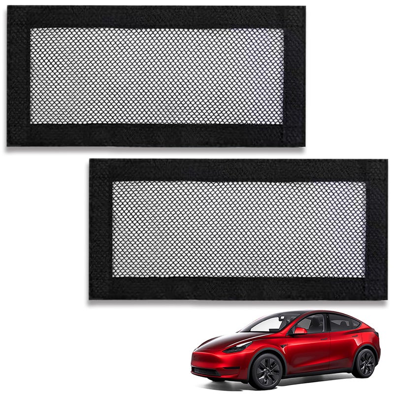 CYBERBEANS 2Pcs for Tesla Model 3Y Backseat Air Vent Cover 201720252026 JuniperHighland AccessoriesRear Under Seat Air Grille Condition Outlet Protector with Upgraded Mesh Cloth Velcro - Image 3