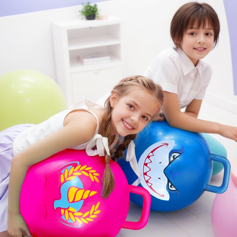 Hymaz Bounce Balls with Handles for Kids, 3 Pack Hopper Ball for Kids 3-6, Hippity Hop Balls 18 Inch with Air Pump, Jumping Bouncing Ball Ride On Toys for Sports Games Balance Exercise Fun - Image 5