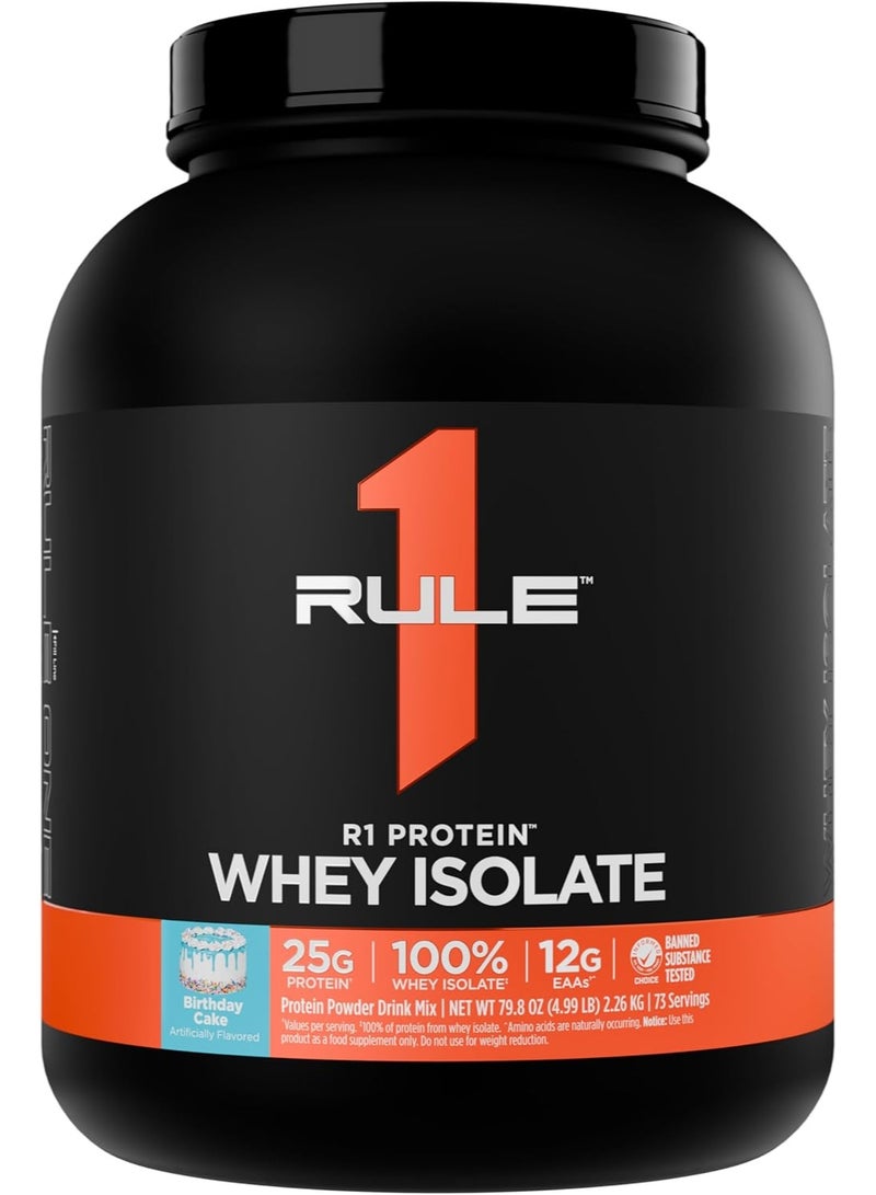 رول 1 مسحوق بروتين R1، بنكهة كعكة عيد الميلاد، ٢.٢٦ كجم | ١٠٠٪ بروتين مصل اللبن المعزول والمحلل | تركيبة غنية بالبروتين - Image 1