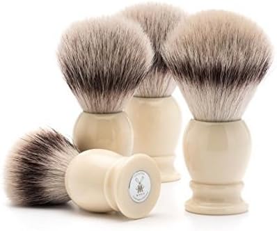 MHLE Classic Large Faux Ivory Silvertip Fibre Shaving Brush - Image 2