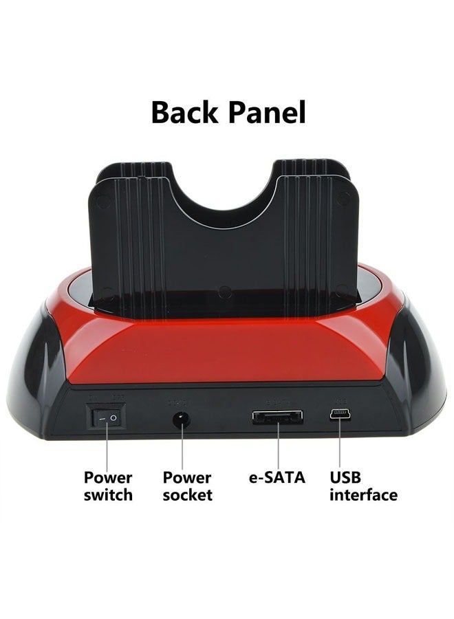 General Hard Disk Docking Station, USB 2.0 to 2.5 3.5" SATA IDE Dual Slot External Enclosure with All 1 Card Reader and USB 2.0 Hub 2.5" IDE SATA I/II/III Hard Drive for SSD  - Image 3