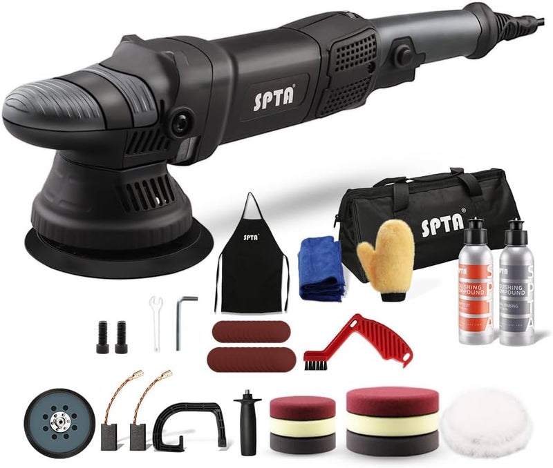 SPTA 5-Inch 780W Dual Action Polisher - 15mm Orbit Auto DA Car Polisher With 120ML Abrasive - Home DIY With Waxing Polishing Pads Set - Image 1